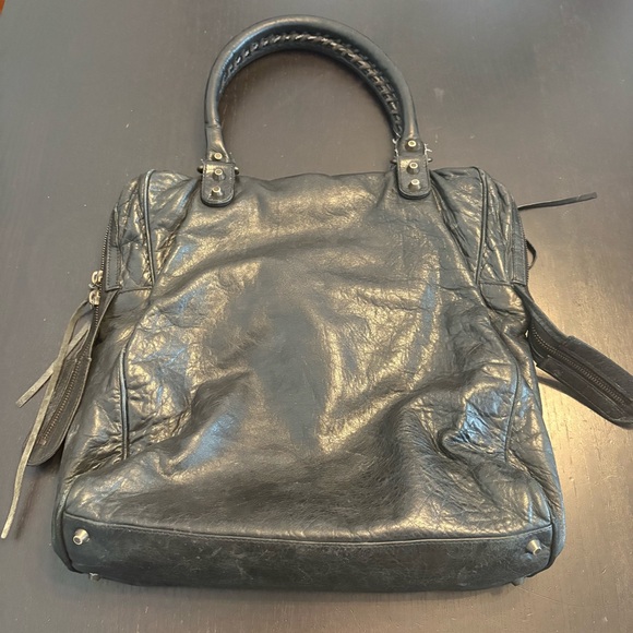 Balenciaga Velo City Black Leather Shoulder Tote Bag - Picture 3 of 15